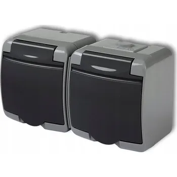 Elektrická zásuvka Hermetická Elektrická Zásuvka Karlik šedá