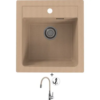 Granitový dřez Granitový dřez SET Alveus ATROX 20 beige 55 + Alveus MINTAS chrom/béžová