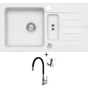 Granitový dřez Granitový dřez SET Alveus NIAGARA 70 white 11 + Alveus MINTAS chrom/černá