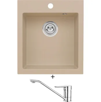 Granitový dřez Granitový dřez SET Alveus CORTINA 20 beige 55 + Deante CORIO BFC 060M chrom