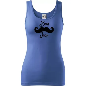 Dámské tričko Mustache Bon Jour - Dámské tílko - 2XL ( Azurově modrá )