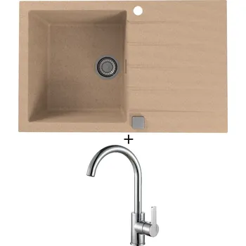 Granitový dřez Granitový dřez SET Alveus CADIT 20 beige 55 + Alveus TONIA chrom