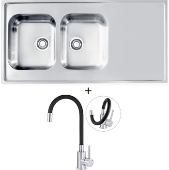 Nerezový dřez Nerezový dřez SET Alveus CLASSIC PRO 100 nerez + Deante NEO LUNO BOC B720 nerez