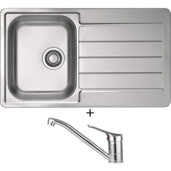 Nerezový dřez Nerezový dřez SET Alveus LINE 20 tkaná struktura + Alveus RIVIERA X chrom