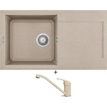 Granitový dřez Granitový dřez SET Elleci EASY 290 G51 avena + Elleci MINERVA G51 avena