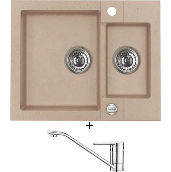 Granitový dřez Granitový dřez SET Alveus ROCK 80 beige 55 + Deante CORIO BFC 060M chrom