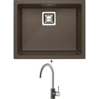 Granitový dřez Granitový dřez SET Alveus QUADRIX 50 chocolate 03 + Alveus ELZA chocolate 03