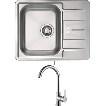 Nerezový dřez SET Alveus LINE 60 tkaná struktura + Alveus TONIA chrom