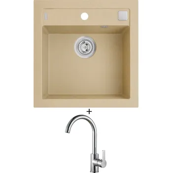 Granitový dřez Granitový dřez SET Alveus FORMIC 20 beige 55 + Alveus TONIA chrom
