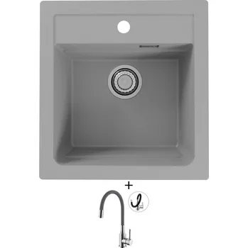 Granitový dřez Granitový dřez SET Alveus ATROX 20 beton 81 + Alveus MINTAS chrom/šedá