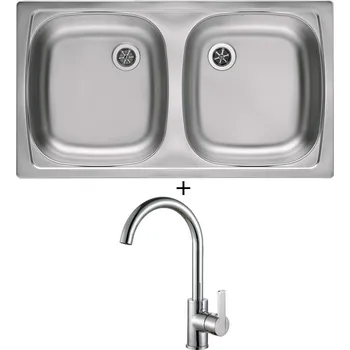 Nerezový dřez Nerezový dřez SET Alveus BASIC 160 1 1/2 nerez + Alveus TONIA chrom