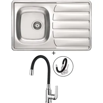 Nerezový dřez Nerezový dřez SET Alveus ZOOM 20 nerez + Kuchinox ELZA BKE 761 chrom/černá