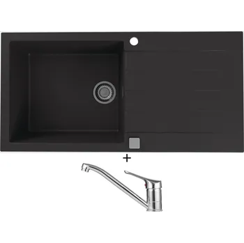 Granitový dřez Granitový dřez SET Alveus CADIT 50 black 91 + Alveus RIVIERA X chrom