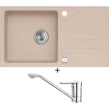 Granitový dřez Granitový dřez SET Alveus GALAPAGOS 30 beige 55 + Deante CORIO BFC 060M chrom