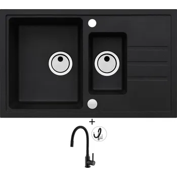 Granitový dřez Granitový dřez SET Alveus INTERMEZZO 70 černá matná + Alveus MINTAS černá matná