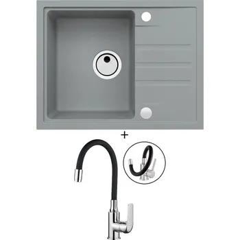 Granitový dřez Granitový dřez SET Alveus INTERMEZZO 30 beton 81 + Kuchinox ELZA BKE 761 chrom/černá