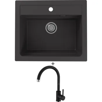 Granitový dřez Granitový dřez SET Alveus ATROX 30 black 91 + Alveus TONIA black 91