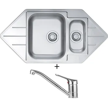 Nerezový dřez Nerezový dřez SET Alveus Line 40 tkaná struktura + Alveus RIVIERA X chrom