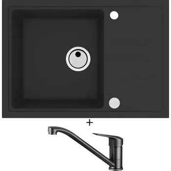 Granitový dřez Granitový dřez SET Alveus INTERMEZZO 40 černá matná + Deante NEO BORO BMO N60M černá matná