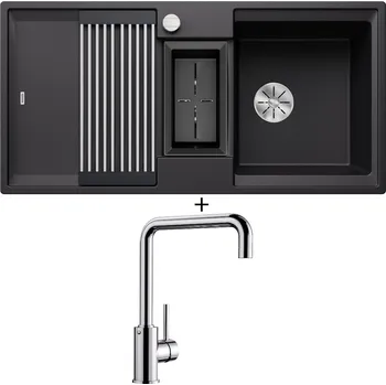 Granitový dřez Granitový dřez SET Blanco ADIRA 6 S černá s excentrem 527601 + Blanco MILI chrom 519413