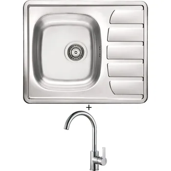 Nerezový dřez Nerezový dřez SET Alveus ZOOM 10 tkaná struktura + Alveus TONIA chrom