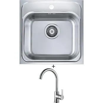 Nerezový dřez Nerezový dřez SET Alveus BASIC 140 fi 90 nerez + Alveus TONIA chrom