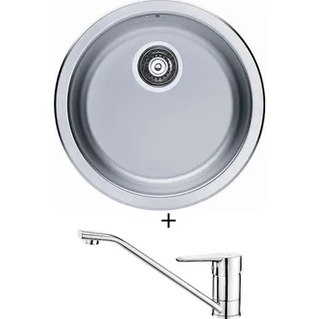 Nerezový dřez Nerezový dřez SET Alveus FORM 10 fi 90 tkaná struktura + Deante CORIO BFC 060M chrom