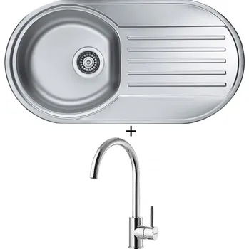 Nerezový dřez Nerezový dřez SET Alveus FORM 40 tkaná struktura + Alveus ROXA chrom