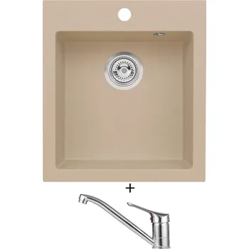 Granitový dřez Granitový dřez SET Alveus CORTINA 20 beige 55 + Alveus RIVIERA X chrom