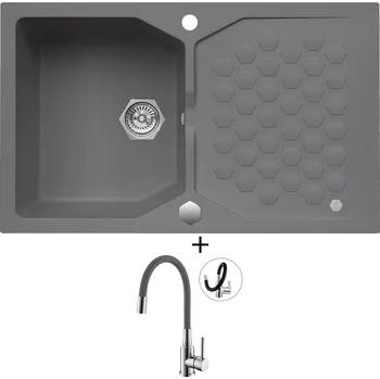 Granitový dřez Granitový dřez SET Alveus SENSUAL 30 steel 04 + Alveus MINTAS chrom/šedá