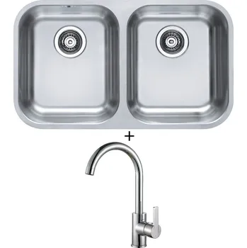 Granitový dřez Dřez pod desku SET Alveus DUO 30 nerez + Alveus TONIA chrom