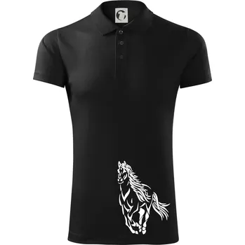 Pánská košile Kůň běžící - Polokošile Victory sportovní (dresovina) - 2XL ( Černá )