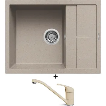Granitový dřez Granitový dřez SET Elleci UNICO 125 G51 avena + Elleci MINERVA G51 avena