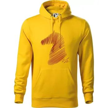 Pánská mikina Kůň linky - Mikina pánská Cape s kapucí - 2XL ( Žlutá )
