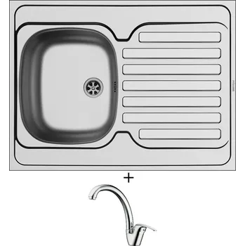 Nerezový dřez SET Pyramis INTERNATIONAL (80x60) 1B 1D nerez + Pyramis OSSIA chrom