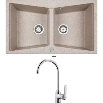 Granitový dřez Granitový dřez SET Teka LUMINA 90 B-TG pískově béžová + Teka IN 995 CR chrom