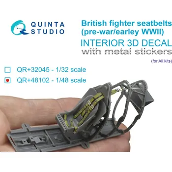 Plastikový model 1/48 British Fighter seatbelts pre-war/early WWII