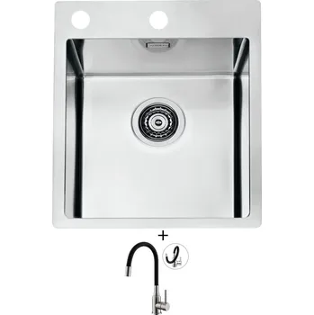 Nerezový dřez Nerezový dřez SET Alveus PURE 10 nerez + Alveus MINTAS nerez/černá