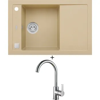 Granitový dřez Granitový dřez SET Alveus FORMIC 30 beige 55 + Alveus TONIA chrom