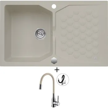 Granitový dřez Granitový dřez SET Alveus SENSUAL 30 pebble 02 + Alveus MINTAS chrom/béžová