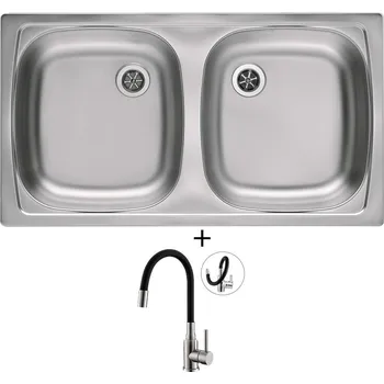 Nerezový dřez Nerezový dřez SET Alveus BASIC 160 1 1/2 tkaná struktura + Alveus MINTAS nerez/černá