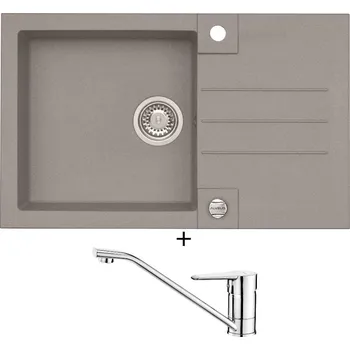 Granitový dřez Granitový dřez SET Alveus ROCK 130 beton 81 + Deante CORIO BFC 060M chrom