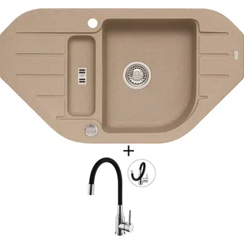 Granitový dřez Granitový dřez SET Alveus NIAGARA 60 beige 55 + Alveus MINTAS chrom/černá
