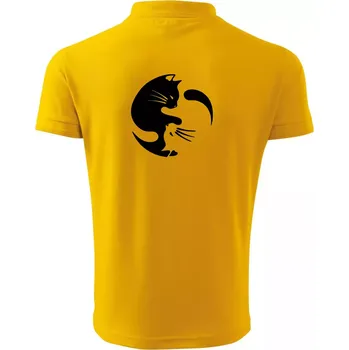 Pánská košile Kočka - Jin jang - Polokošile pánská Pique Polo 203 - 4XL ( Žlutá )