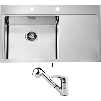 Nerezový dřez Nerezový dřez SET Alveus PURE 50 nerez odkap vpravo + Alveus OAZA chrom