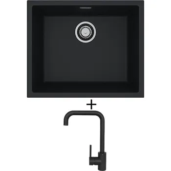 Granitový dřez Dřez pod desku SET Alveus OMNI 30 černá matná + Alveus OZ černá matná