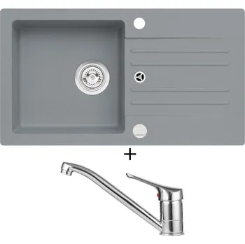 Granitový dřez Granitový dřez SET Alveus CORTINA 140 beton 81 + Alveus RIVIERA X chrom