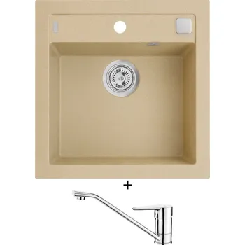 Granitový dřez Granitový dřez SET Alveus FORMIC 20 beige 55 + Deante CORIO BFC 060M chrom