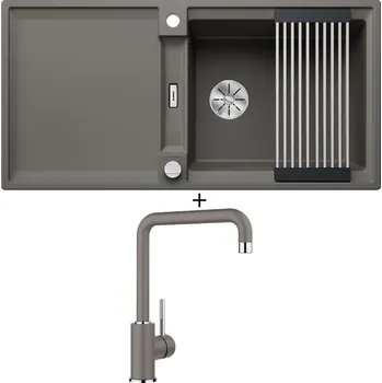 Granitový dřez Granitový dřez SET Blanco ADIRA XL 6 S šedá vulkán s excentrem 527620 + Blanco MILI šedá vulkán 527460