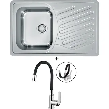 Nerezový dřez Nerezový dřez SET Alveus ELEGANT 30 nerez + Kuchinox ELZA BKE 761 chrom/černá